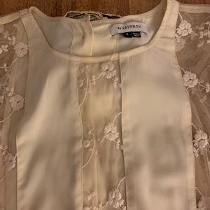 Tops - Gryphon Creme Blouse with lace Tops - Gryphon Creme Blouse with lace